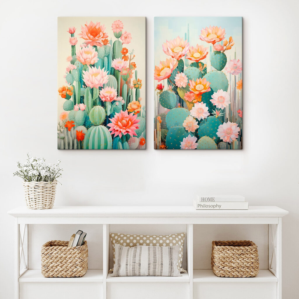 Schilderij van bloemen en cactussen — interieur 2