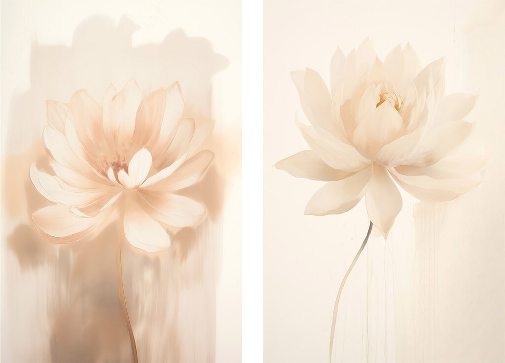 Elegante bloesems in zachte tinten — volledig ontwerp