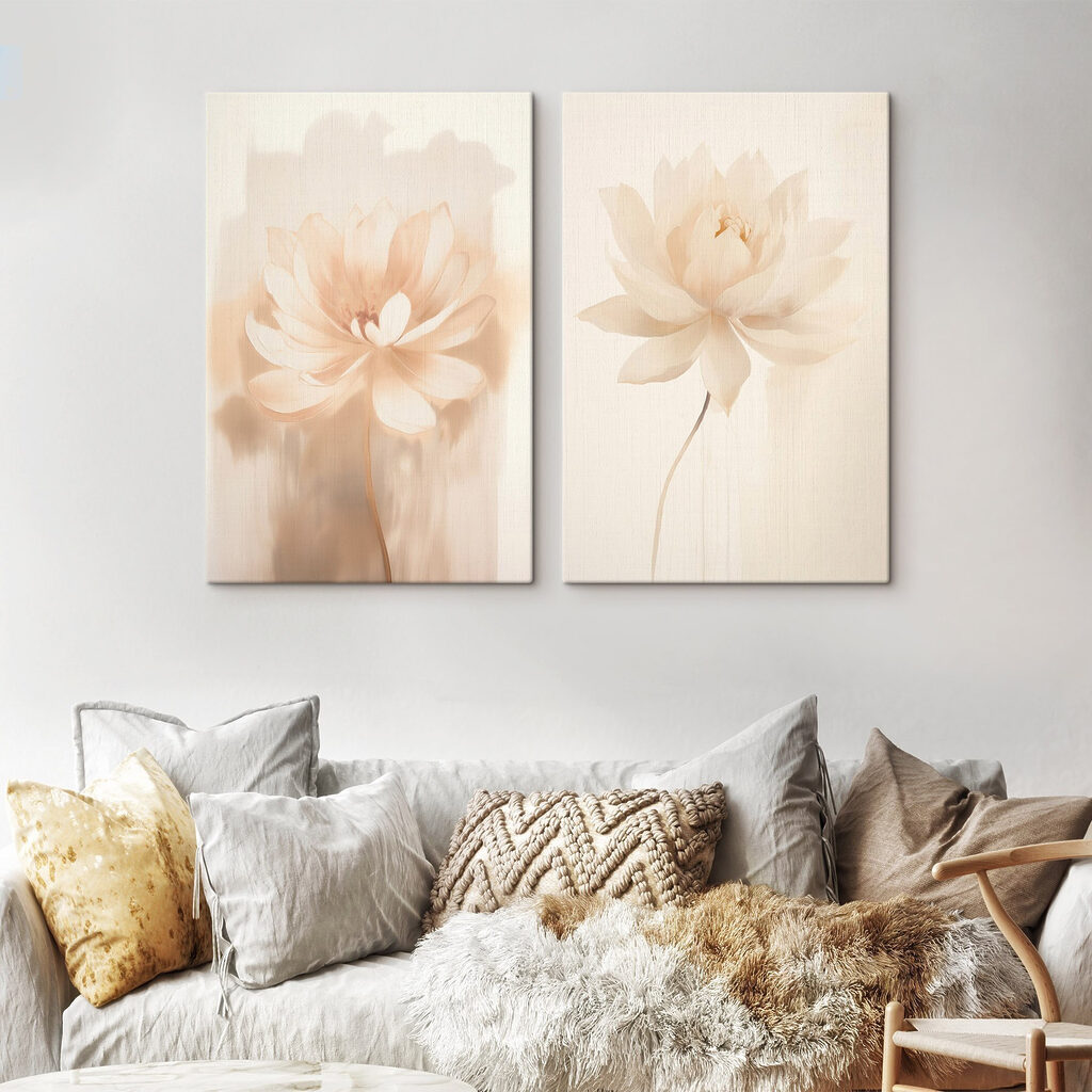 Elegante bloesems in zachte tinten — interieur 1