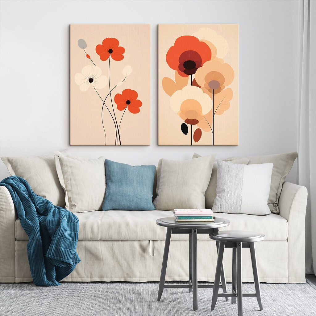 Een paar bloemen in verschillende kleuren — interieur 1