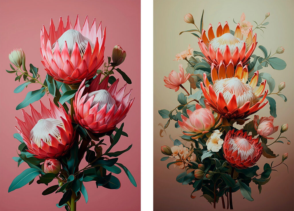 Bloemencollage — volledig ontwerp