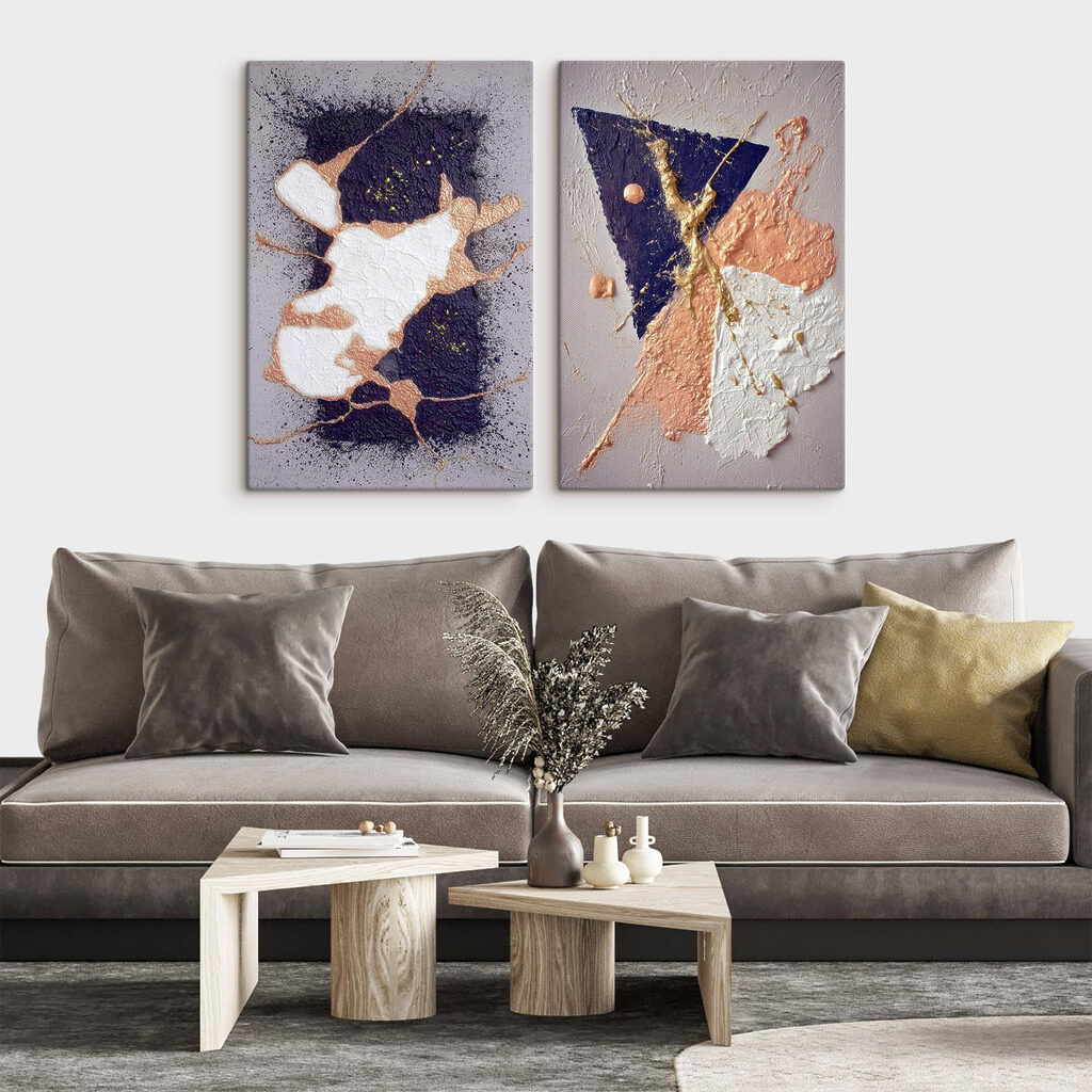 Abstracte vormen in contrasterende kleuren — interieur 1