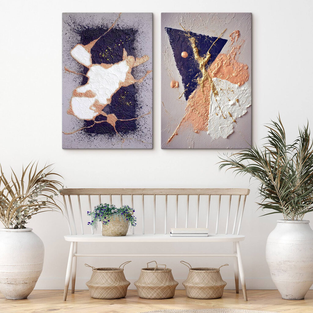 Abstracte vormen in contrasterende kleuren — interieur 2