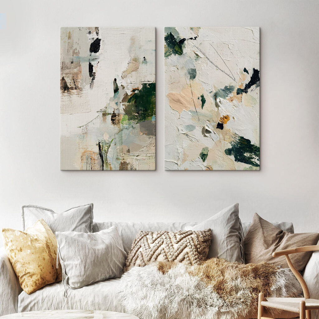 - Abstracte verkenning van zachte tinten in een interieur