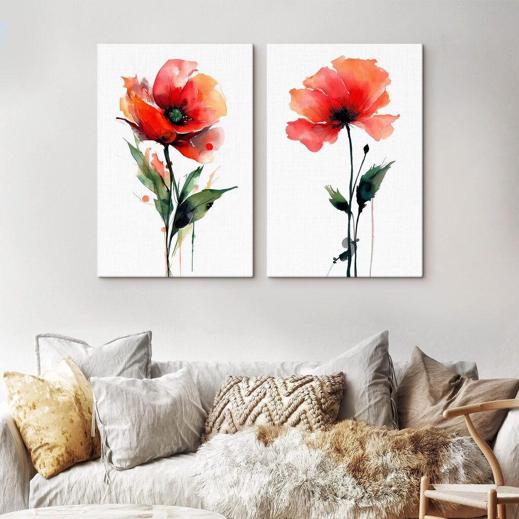 Levendige bloemen in sierlijke harmonie in een interieur