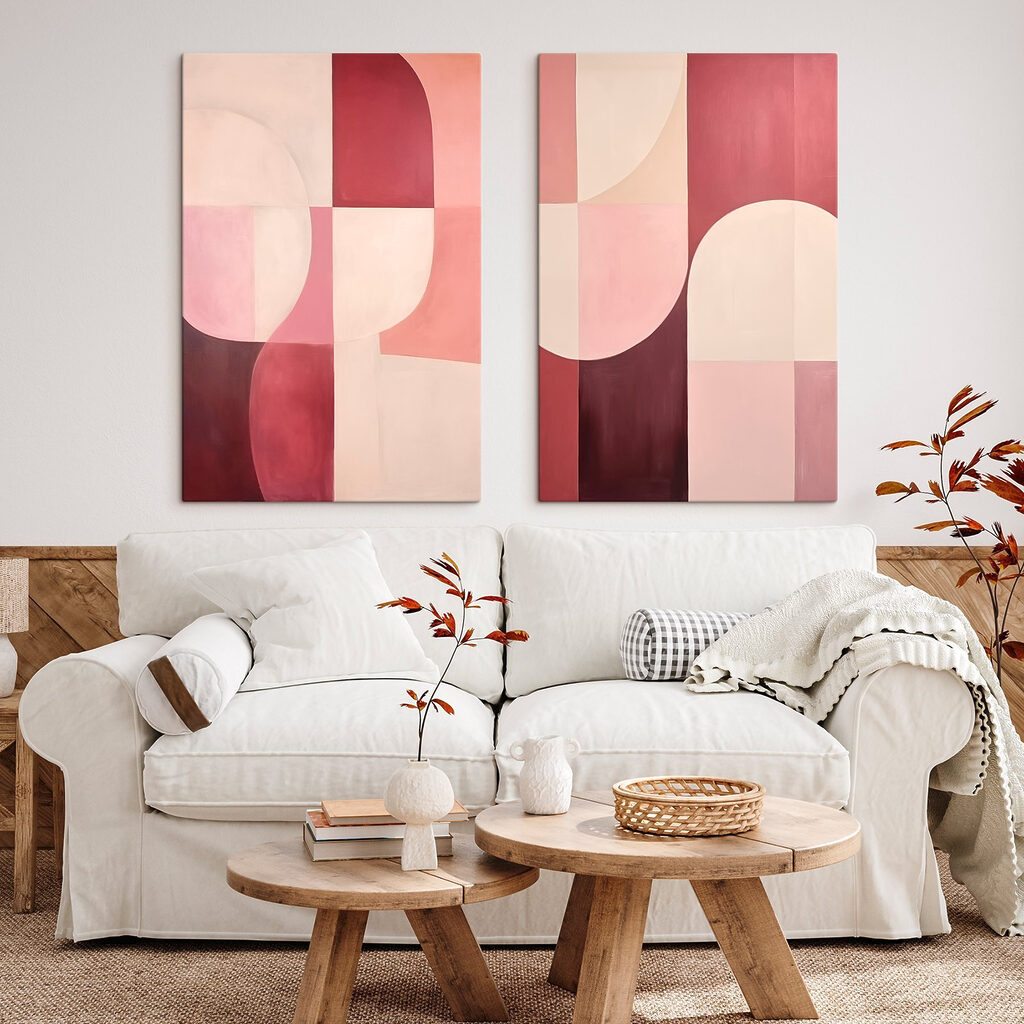 Twee schilderijen in verschillende kleuren — interieur 2