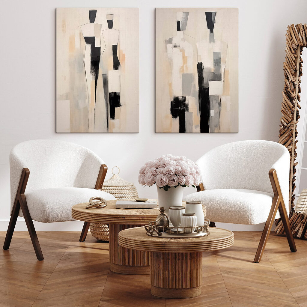 Een paar schilderijen van mensen — interieur 1