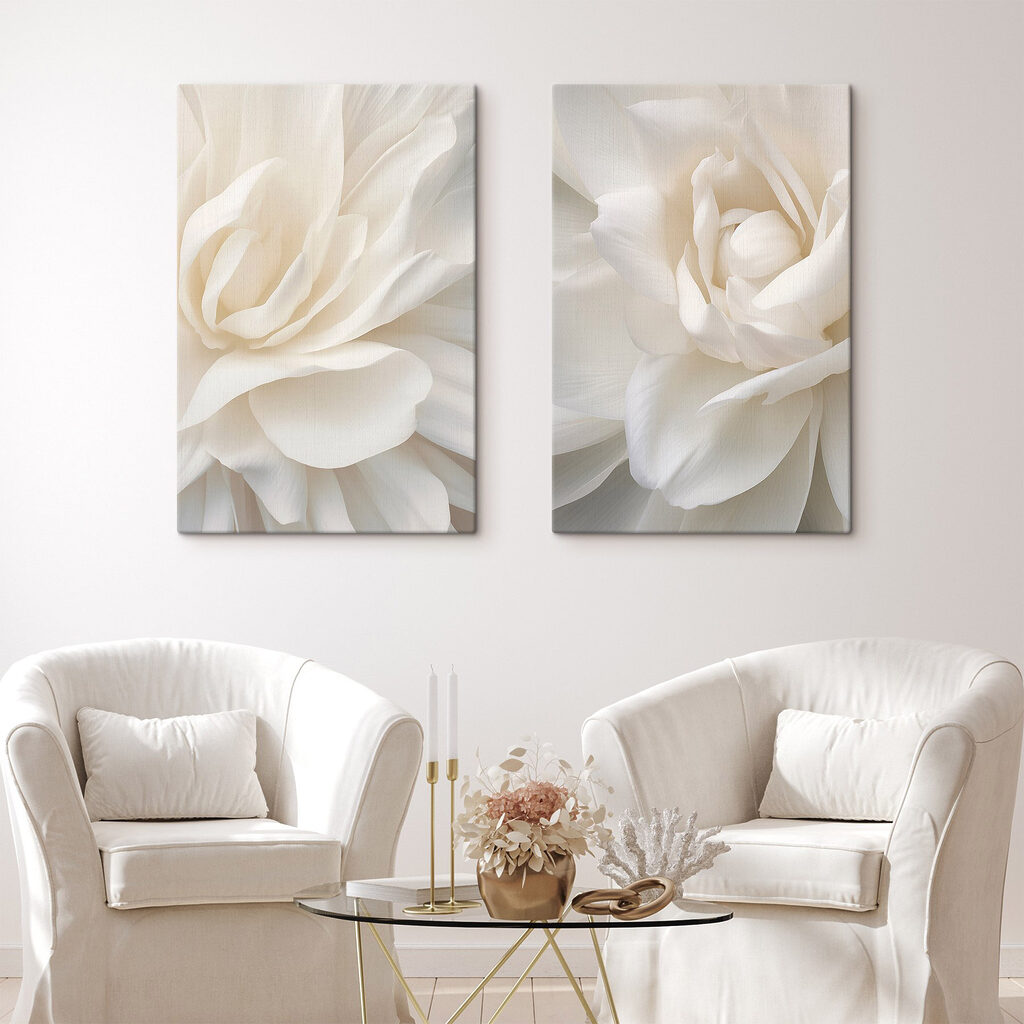 - Elegante bloemblaadjes in zachte witte tinten — interieur 2