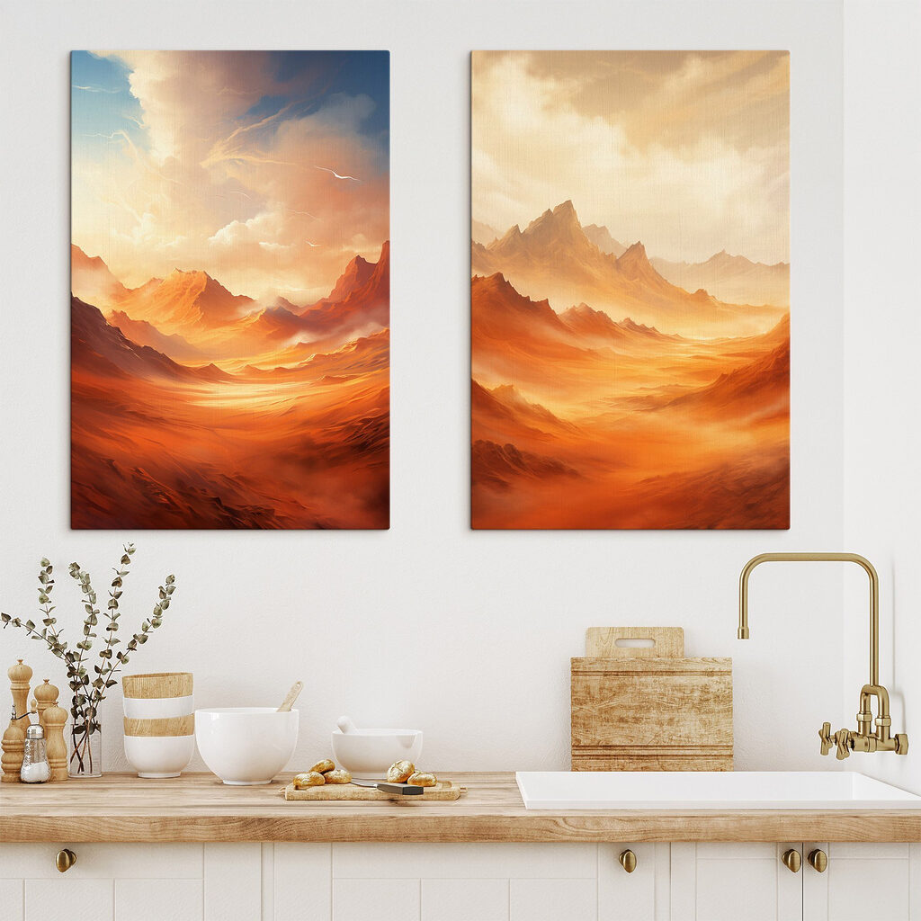 Screenshot van een schilderij van een woestijnlandschap — interieur 1