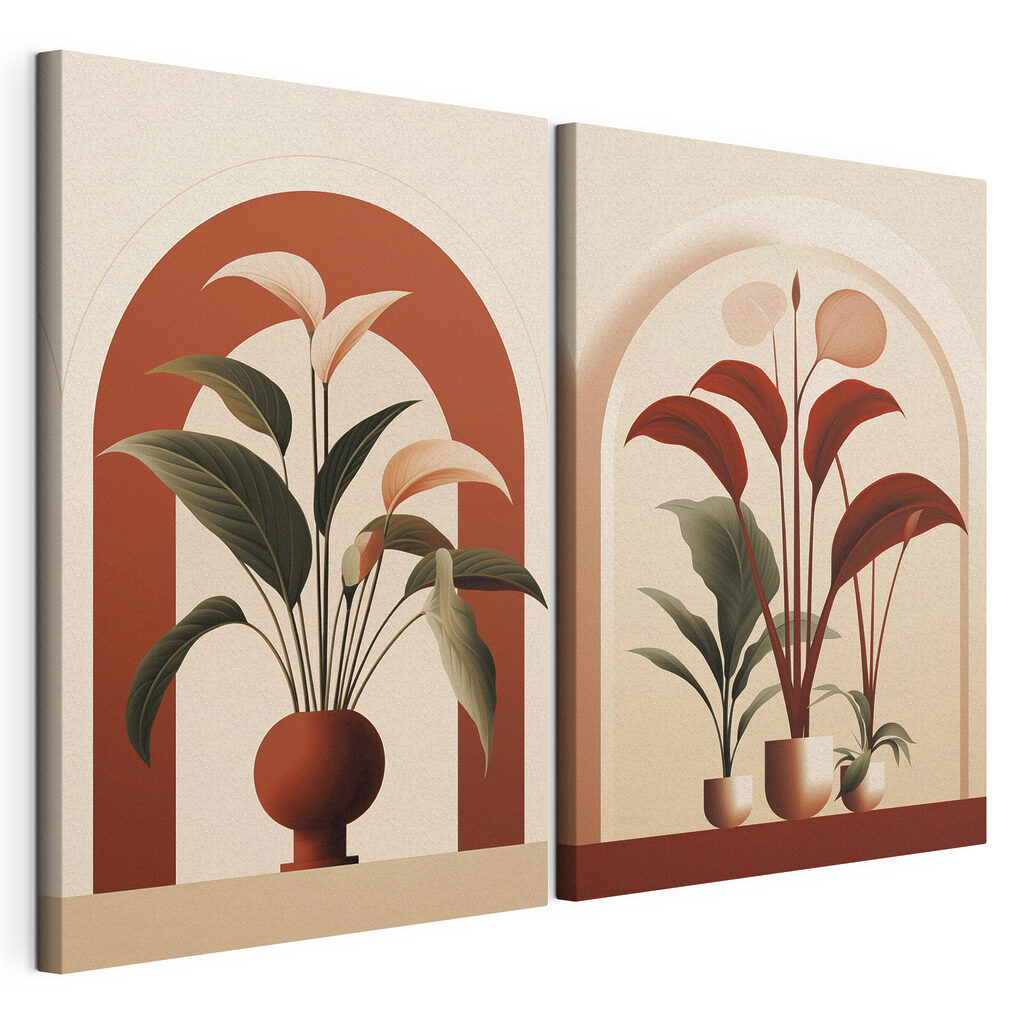 Twee foto’s van planten in potten — productweergave