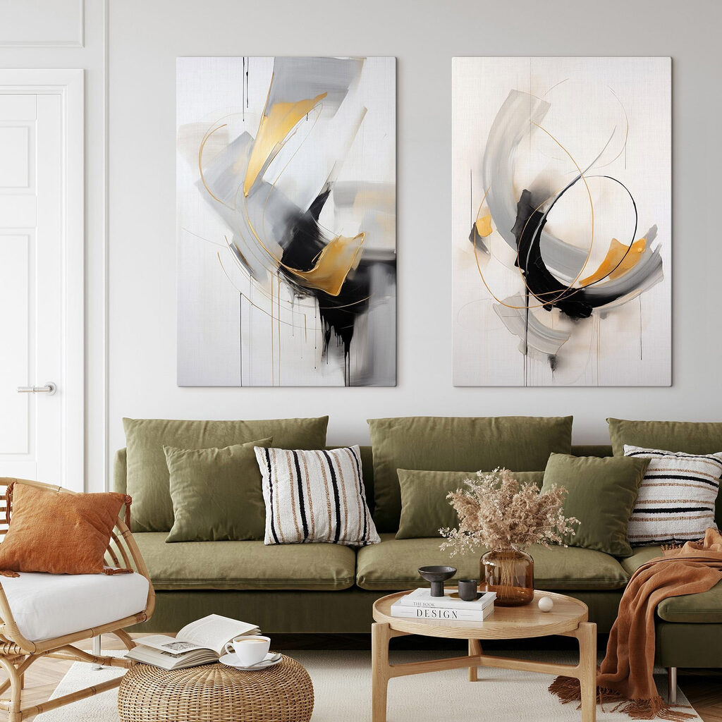 Dynamische wervelingen in monochrome tinten — interieur 1