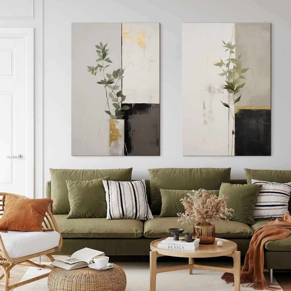 Schilderij van een plant in een vaas — interieur 1