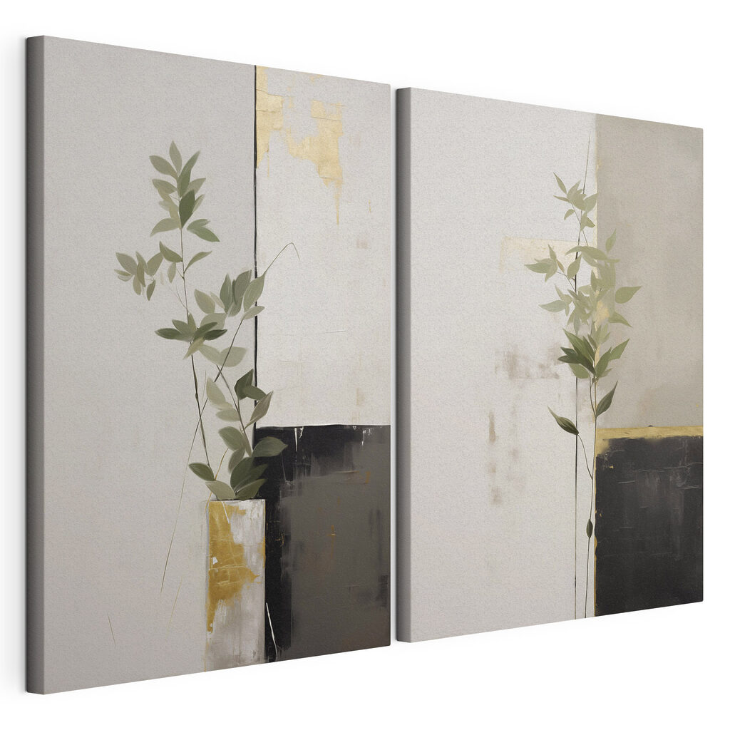 Schilderij van een plant in een vaas — productweergave