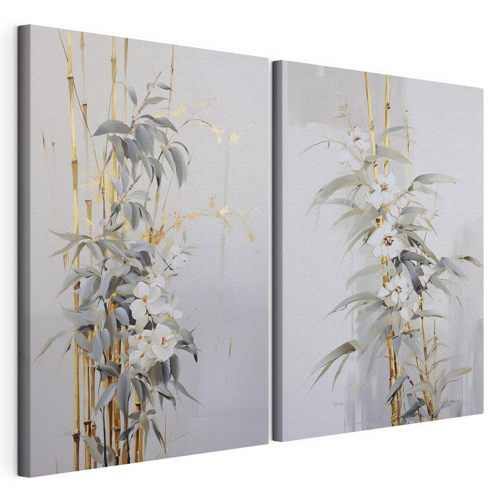 Schilderij van bloemen en bladeren — productweergave