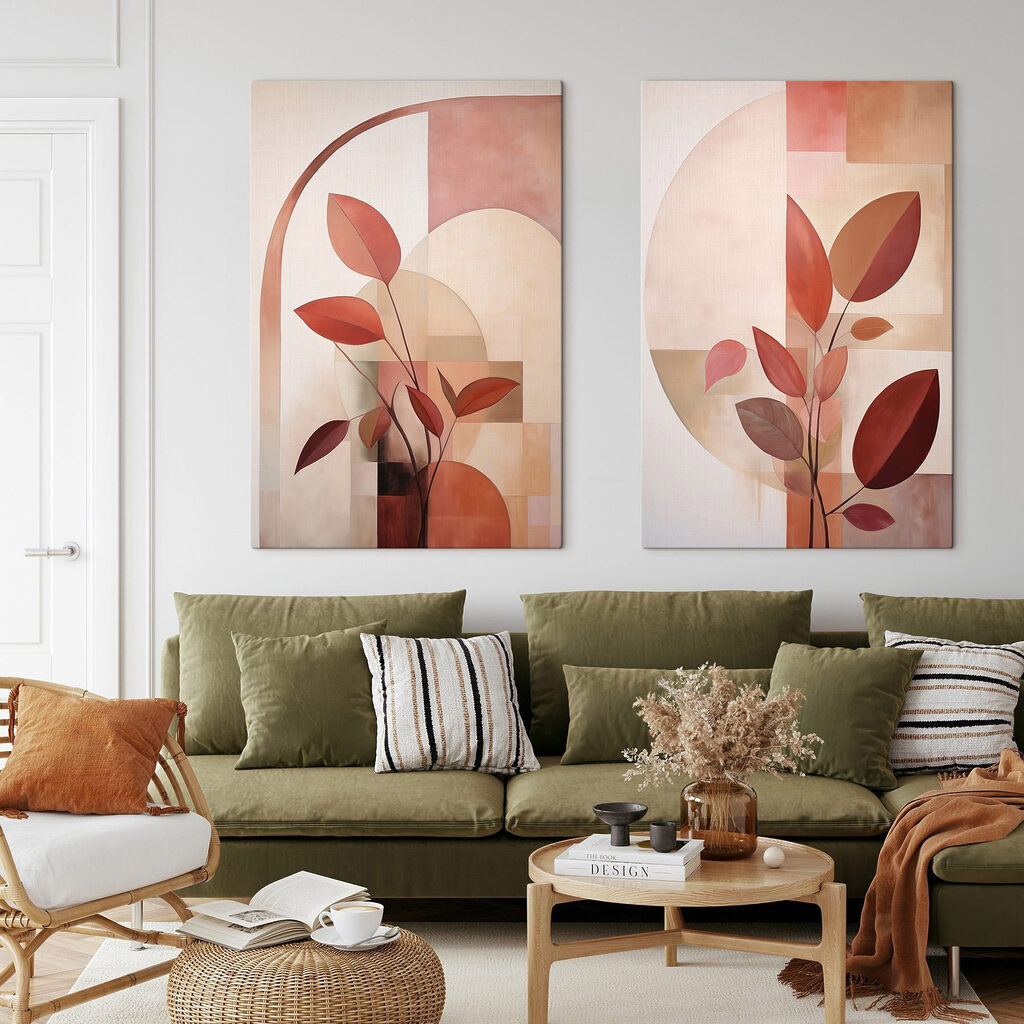 Schilderij van een plant met bladeren — interieur 1