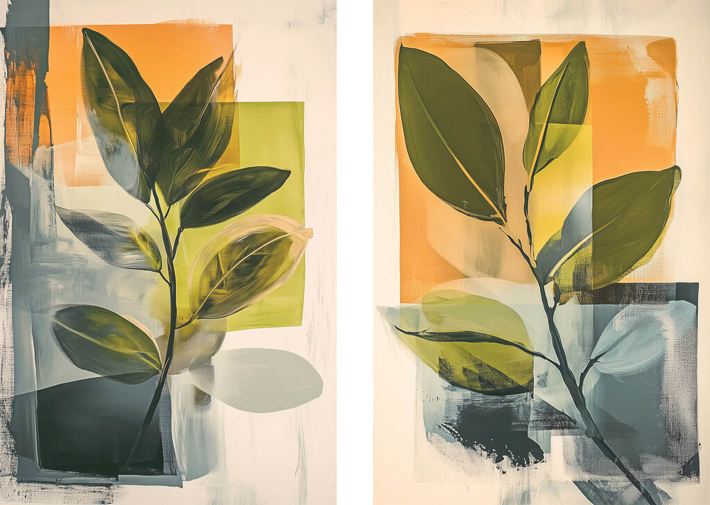 Schilderij van een plant — volledig ontwerp