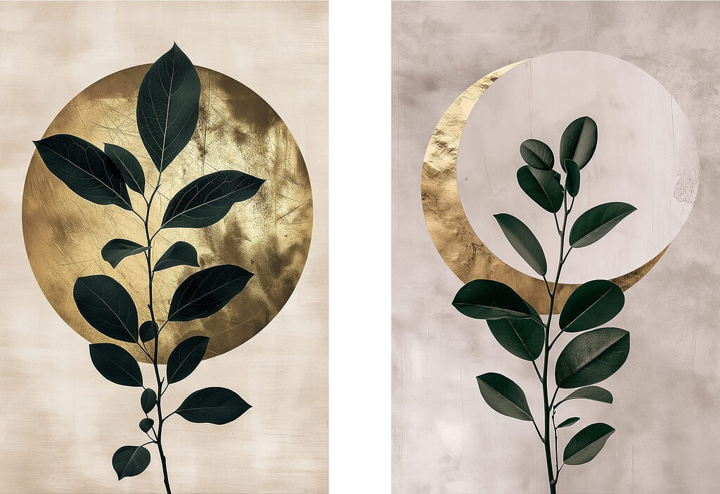 Twee foto's van een plant — volledig ontwerp