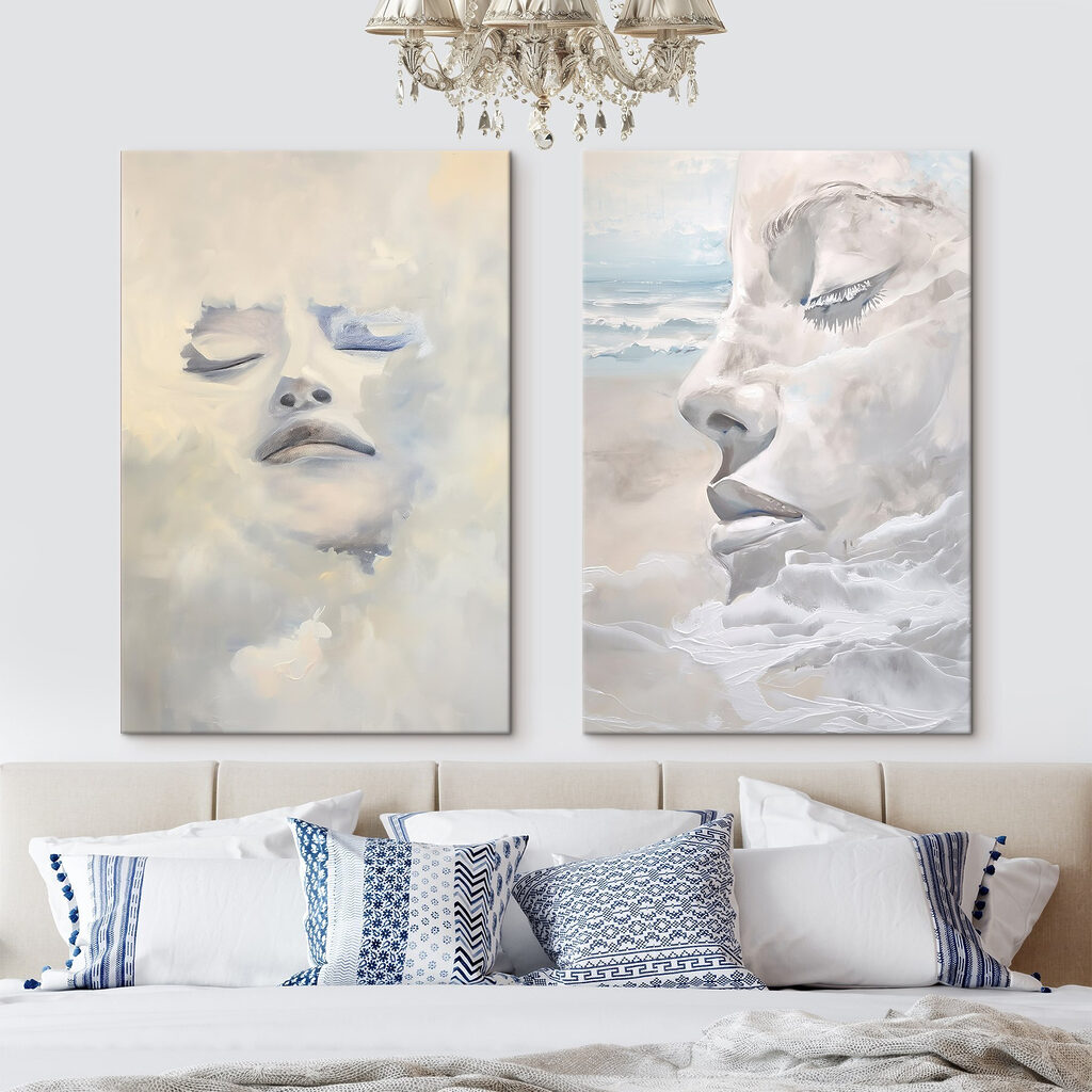 Schilderij van het gezicht van een vrouw — interieur 1