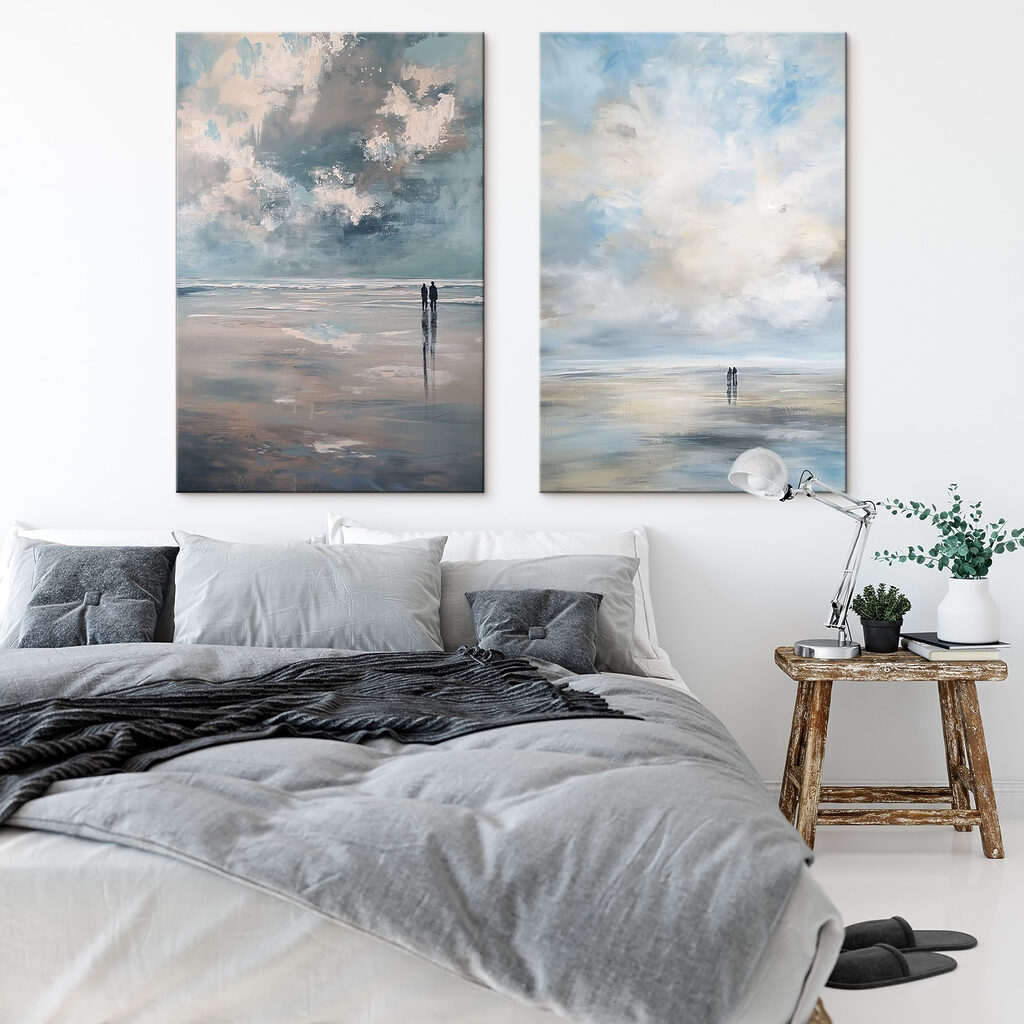 Schilderij van mensen die over het strand lopen — interieur 2