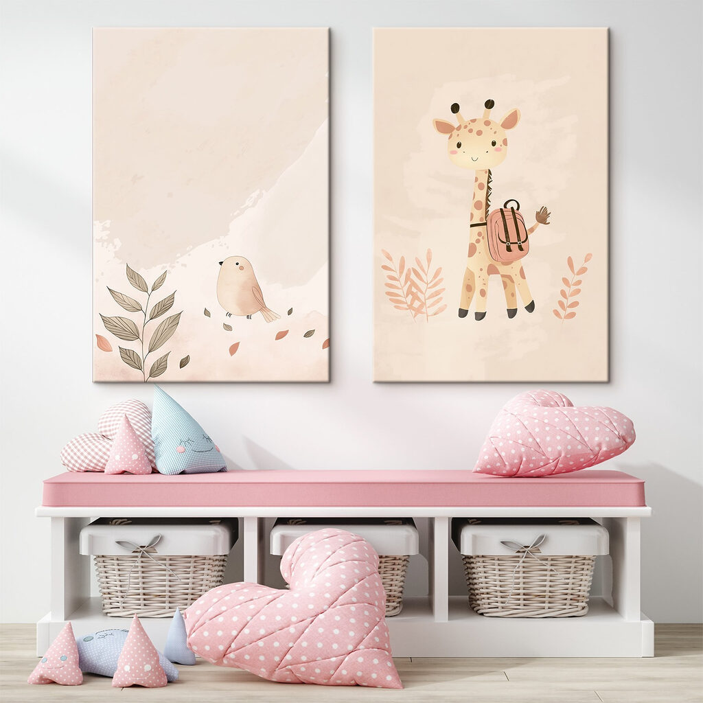 Giraffe en vogel — interieur 2