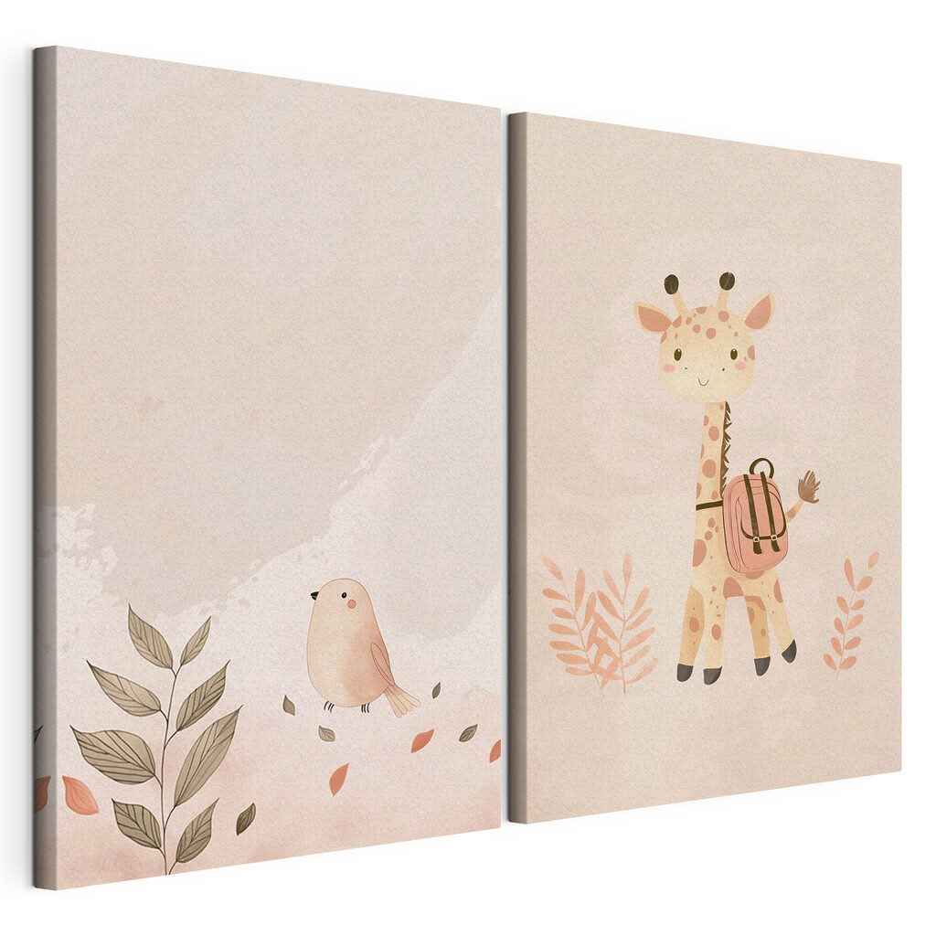 Giraffe en vogel — productweergave