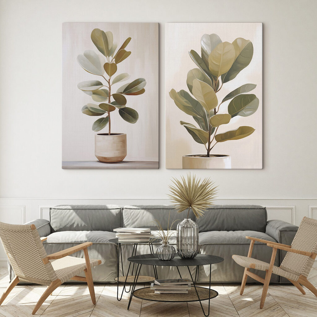 Potplant in een witte pot — interieur 2