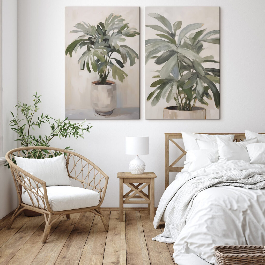 Schilderij van een plant in een pot — interieur 1