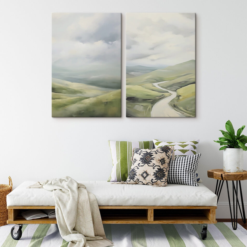 Schilderij van een weg en een heuvel — interieur 1