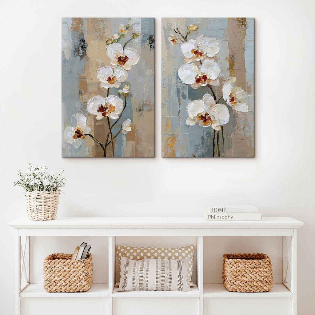 Schilderij van witte bloemen — interieur 2
