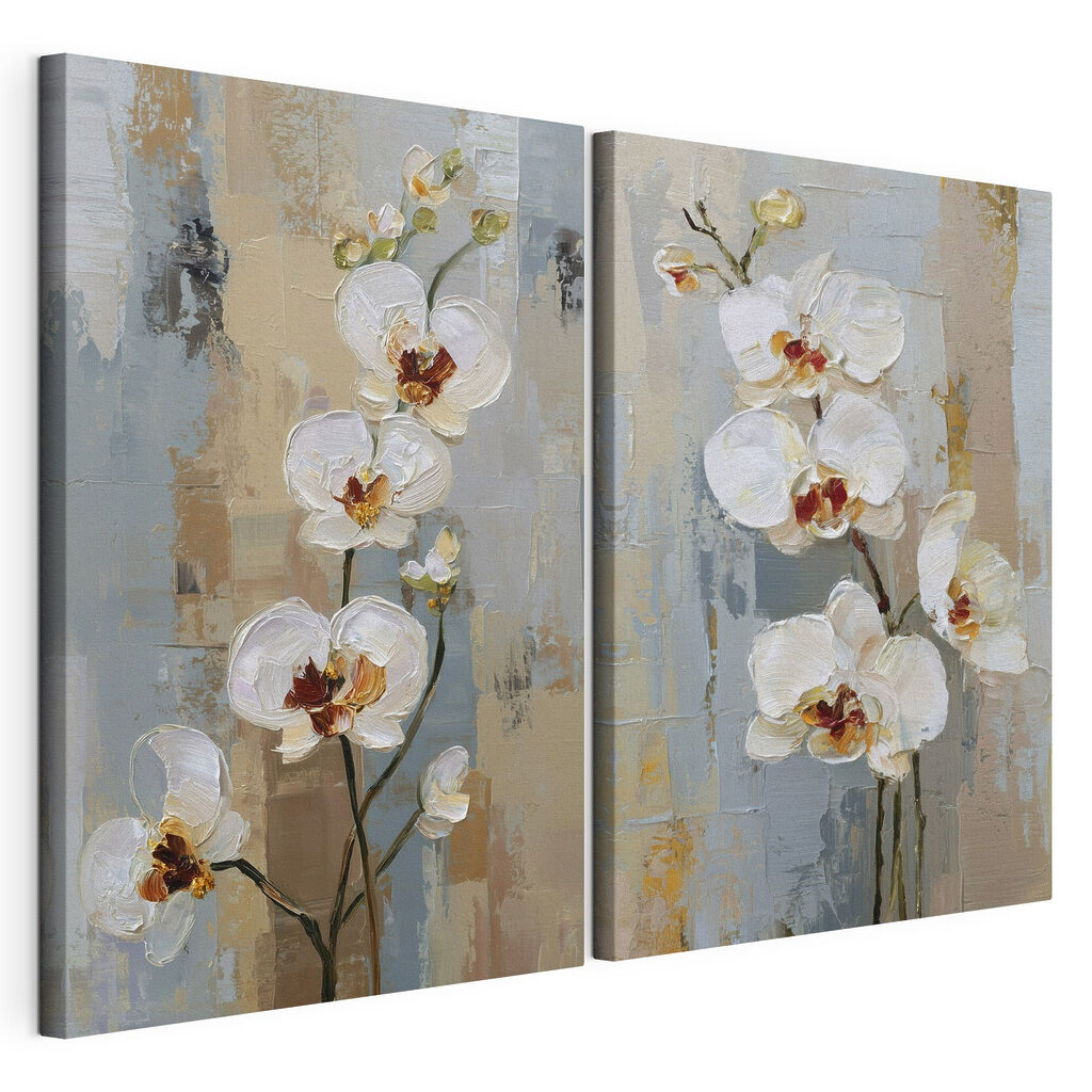 Schilderij van witte bloemen — productweergave