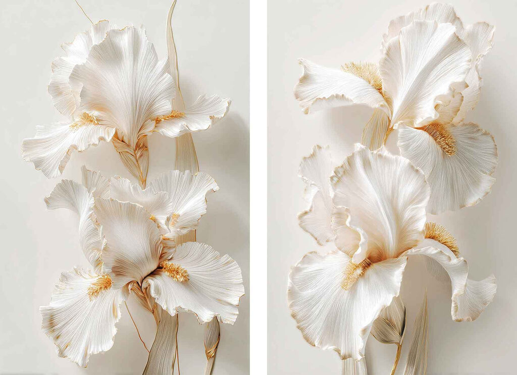 Collage van witte bloemen — volledig ontwerp