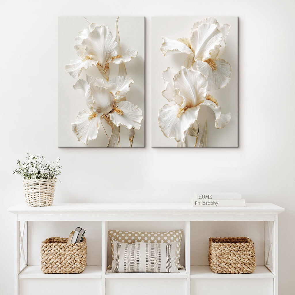 Collage van witte bloemen — interieur 2