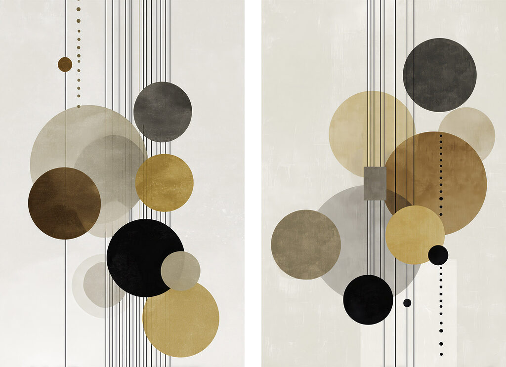 Twee kunstwerken met cirkels — volledig ontwerp