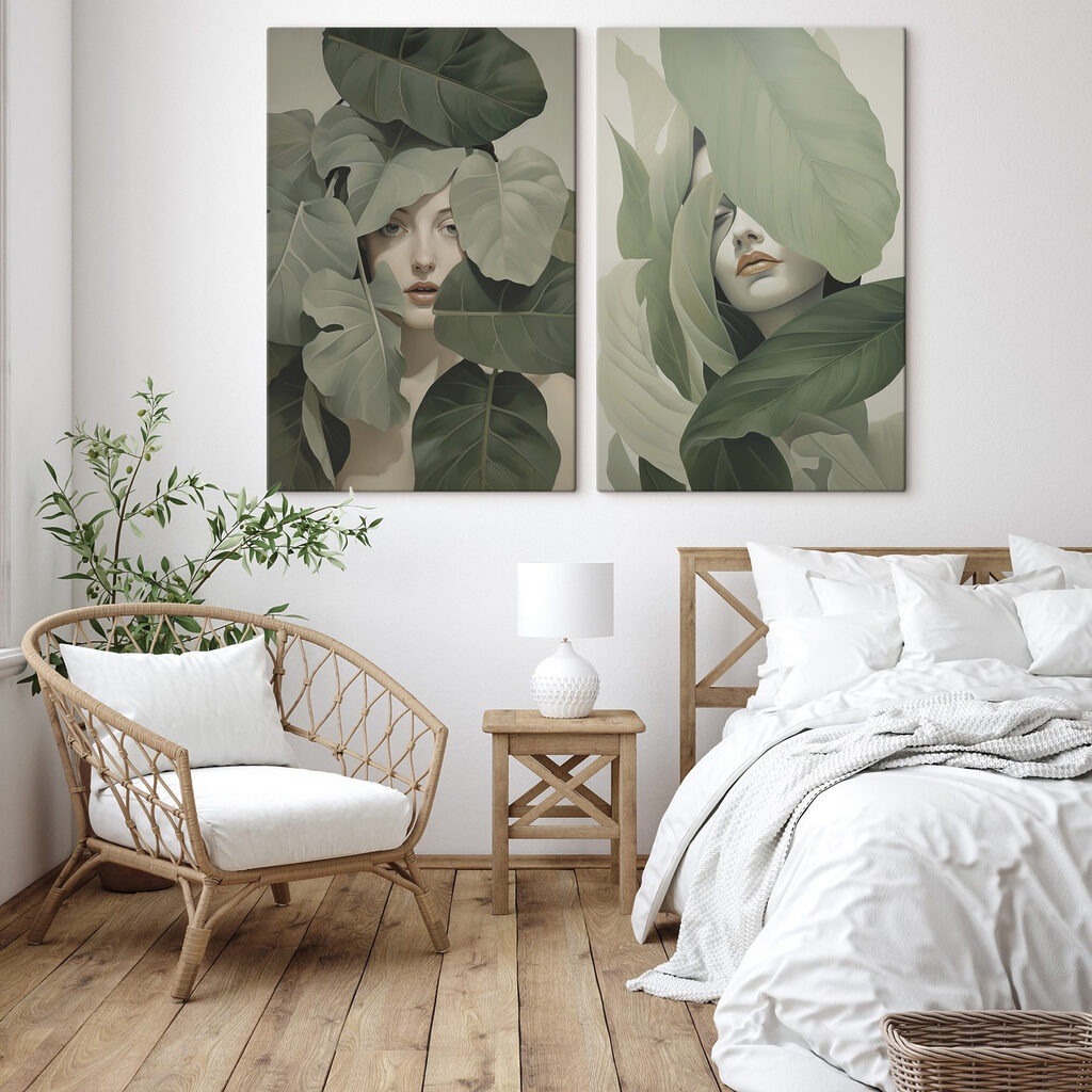 Het gezicht van een vrouw, omringd door bladeren — interieur 1