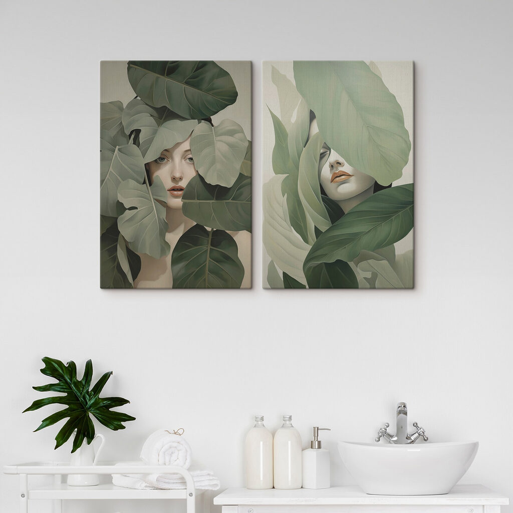 Het gezicht van een vrouw, omringd door bladeren — interieur 2