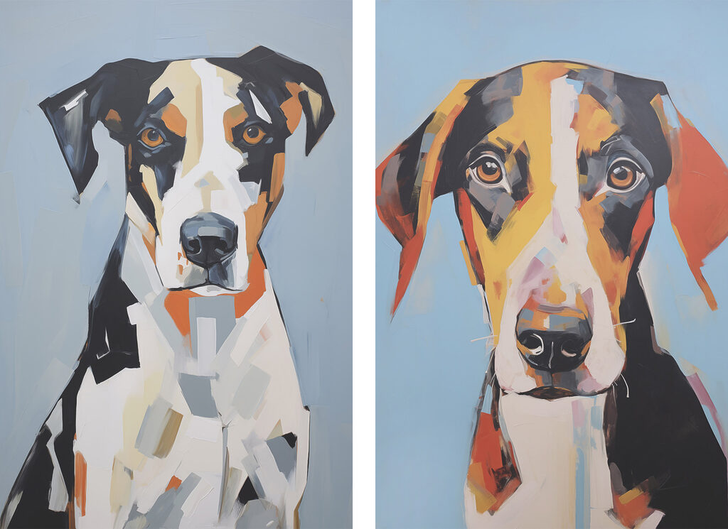Schilderij van een hond — volledig ontwerp