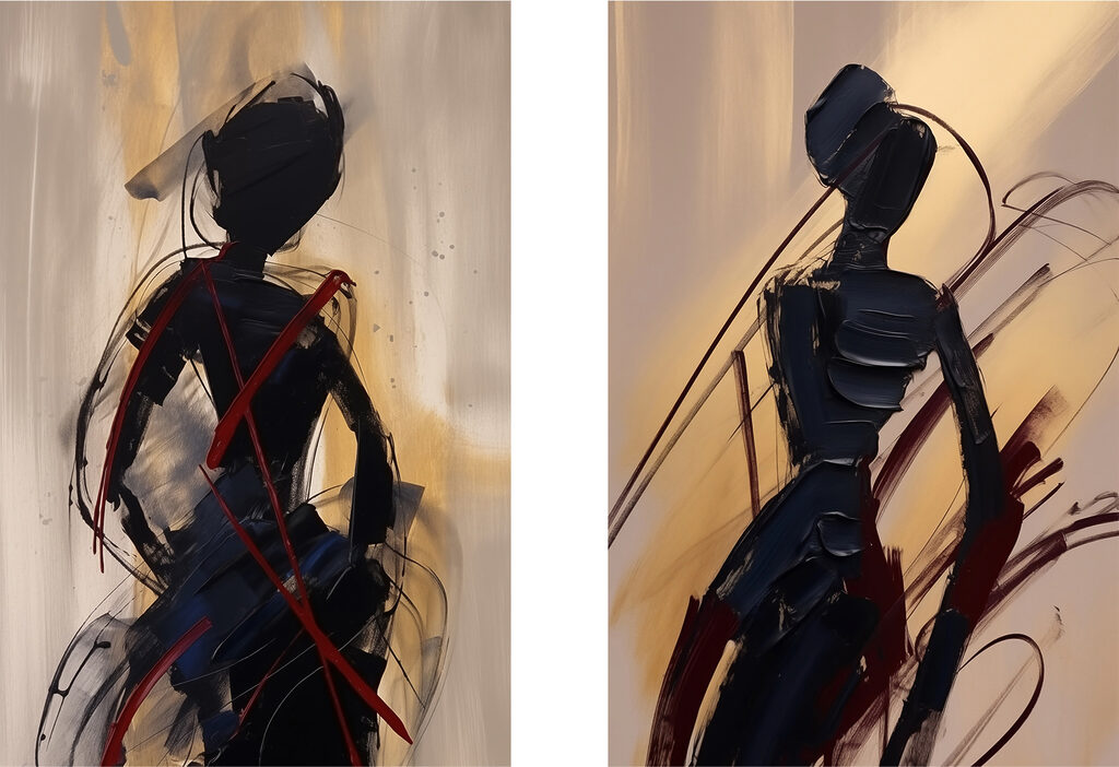 Schilderij van een vrouw — volledig ontwerp