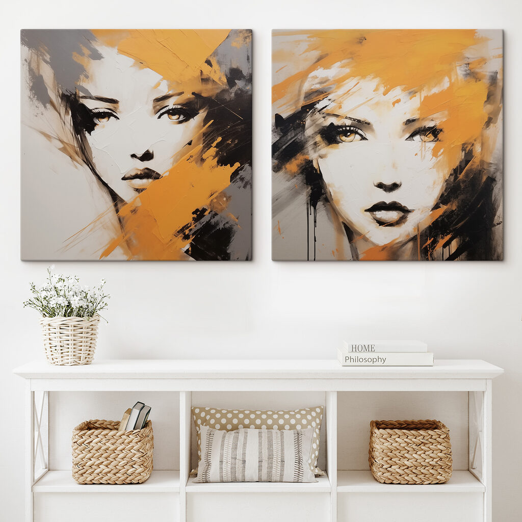 Schilderij van het gezicht van een vrouw — interieur 1