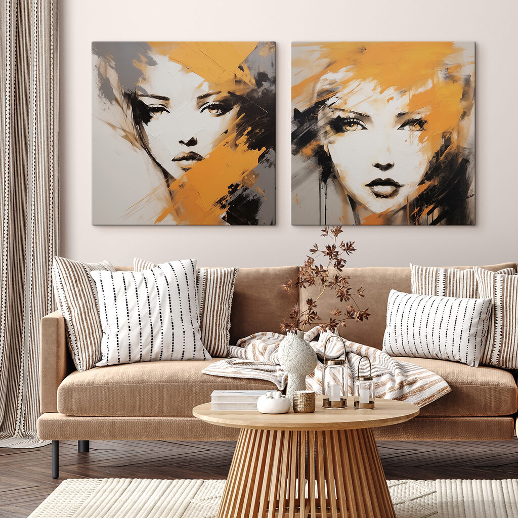 Schilderij van het gezicht van een vrouw — interieur 2