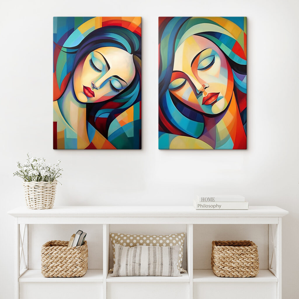 Collage van het gezicht van een vrouw — interieur 1