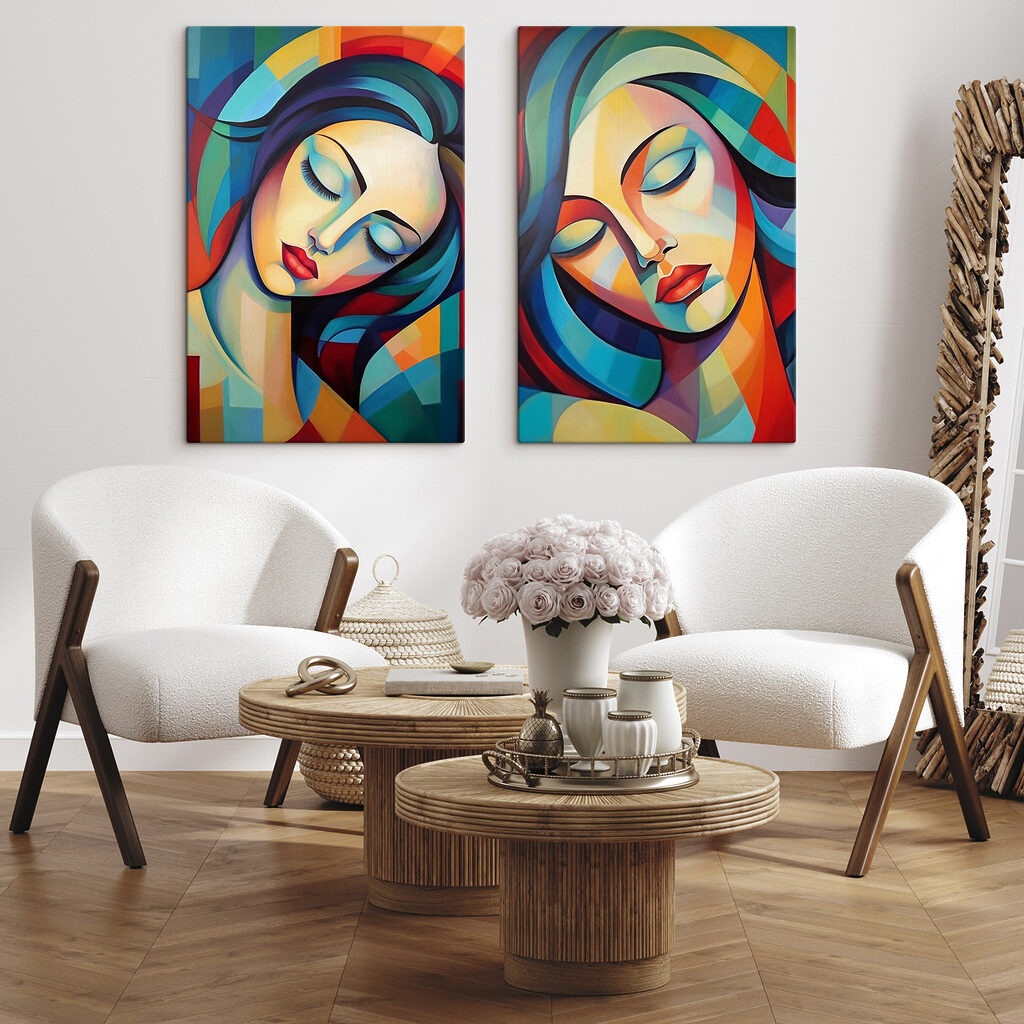 Collage van het gezicht van een vrouw — interieur 2