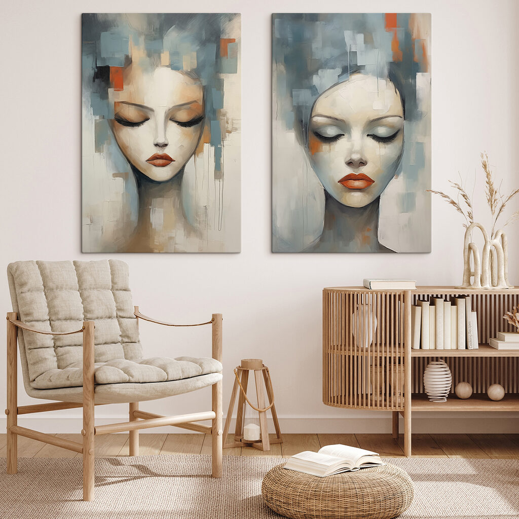 Schilderij van het gezicht van een vrouw — interieur 2