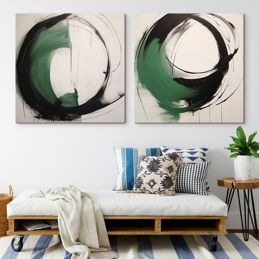 Twee schilderijen van een cirkel — interieur 1