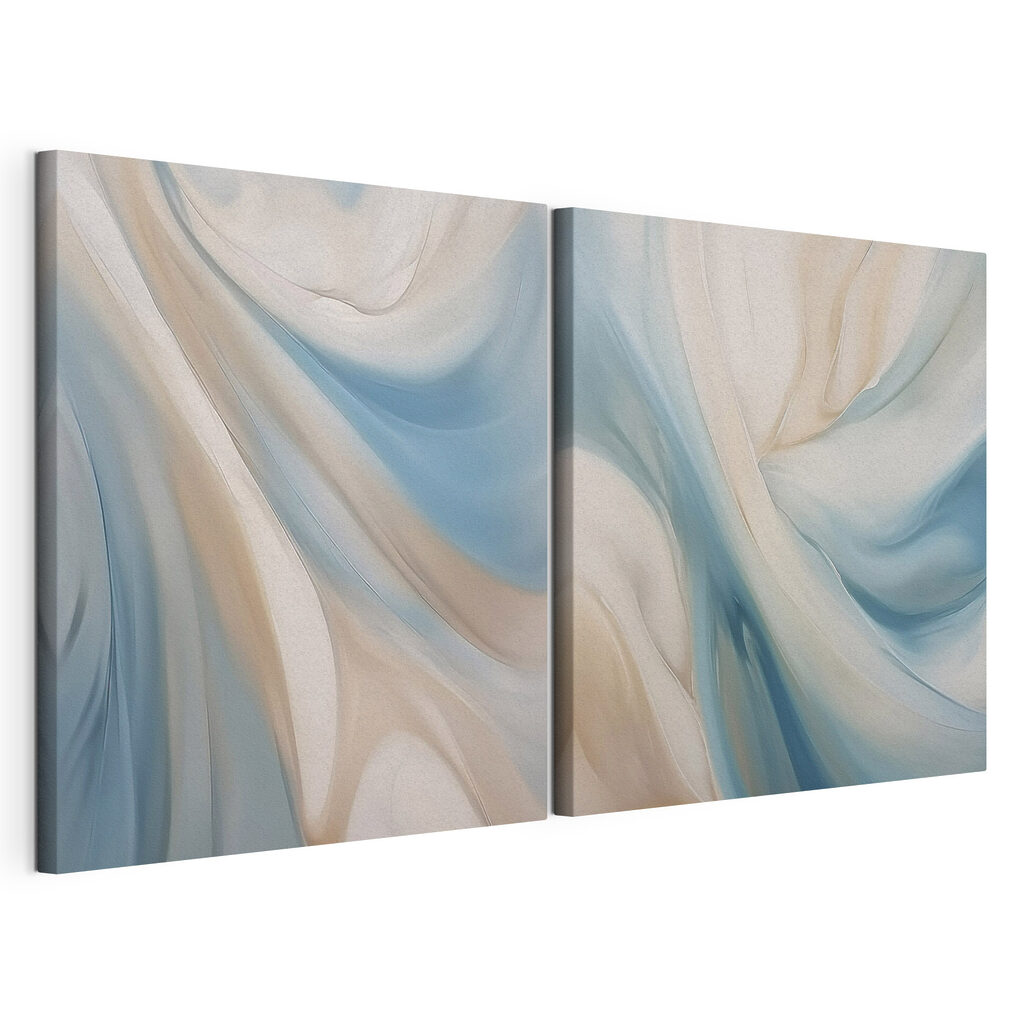 Zachte krullen in blauw en crème — productweergave