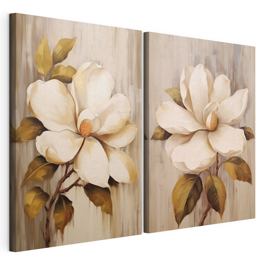 Schilderij van bloemen op een houten ondergrond — productweergave