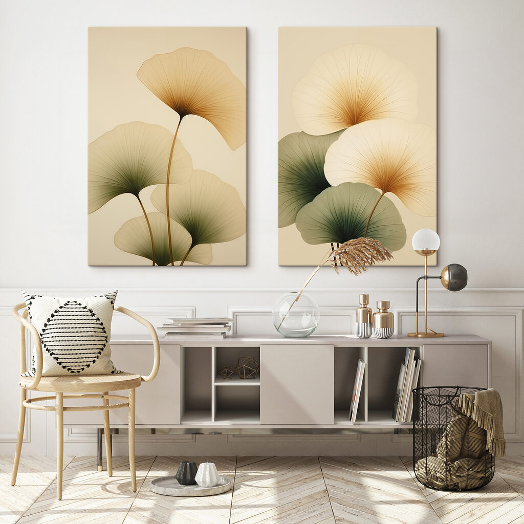 Zachte tinten van delicate bladeren — interieur 1