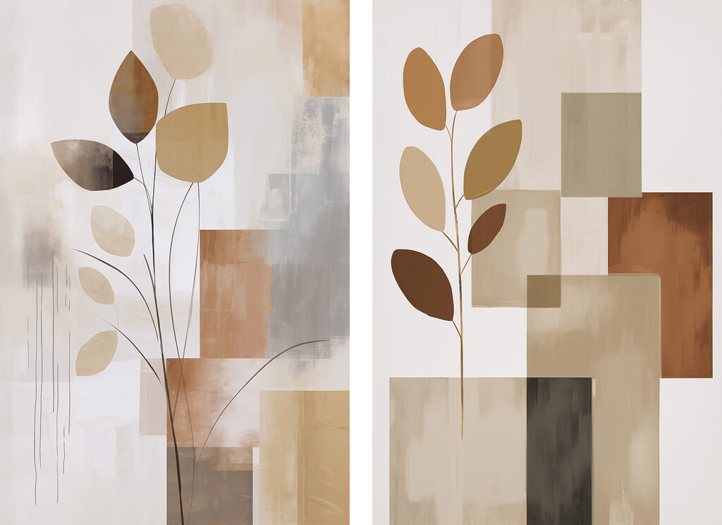Schilderij van een plant — volledig ontwerp