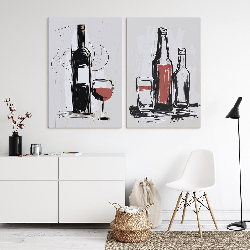 Kunstzinnige weerspiegelingen van drankflessen — interieur 1