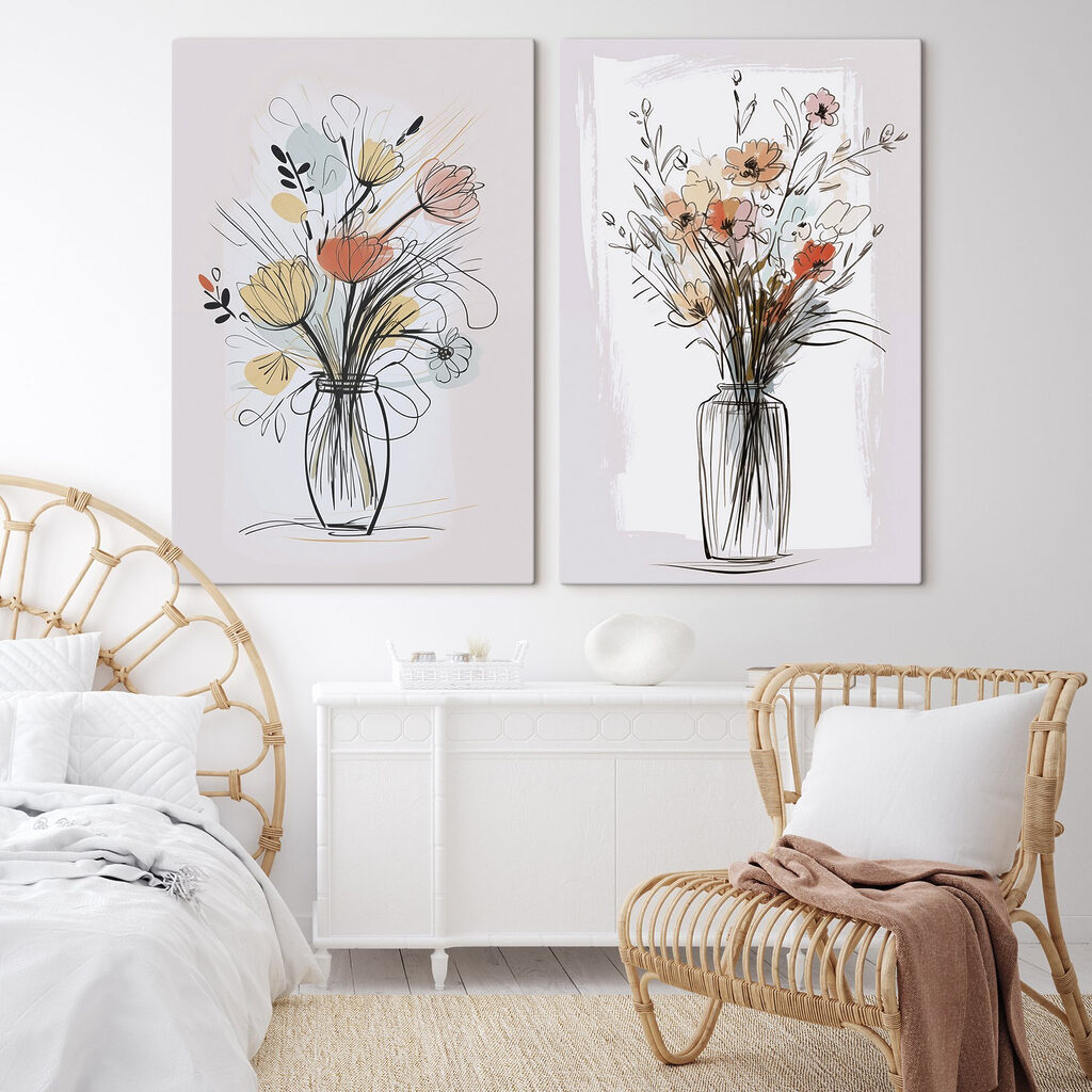 Schilderij van bloemen in een vaas — interieur 2