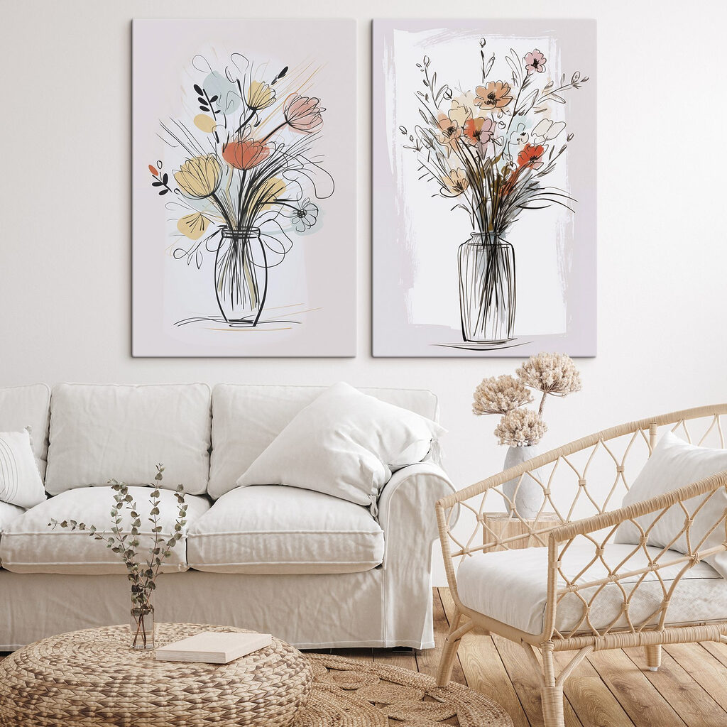 Schilderij van bloemen in een vaas — interieur 1